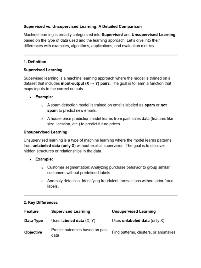 Supervised Vs Unsupervised Data Overview | PDF | Machine Learning ...
