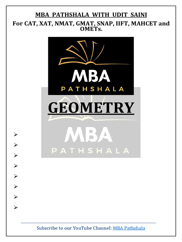 Geometry Problems for MBA Entrance Exams | PDF | Geometric Shapes ...