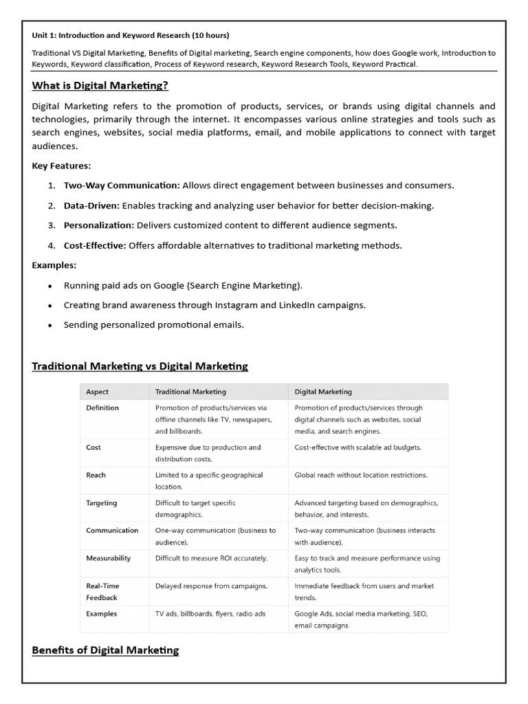 Digital Marketing and Keyword Research | PDF | Search Engine ...