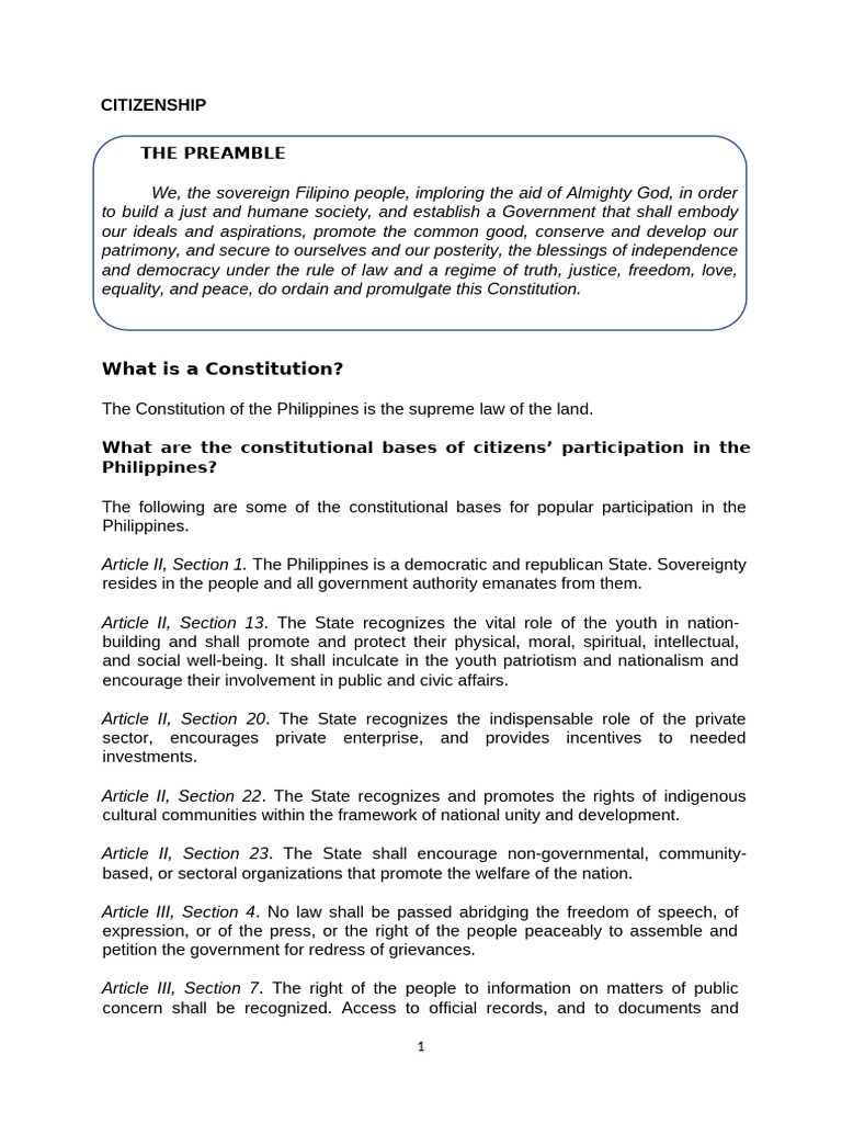Citizenship Pdf Naturalization Citizenship