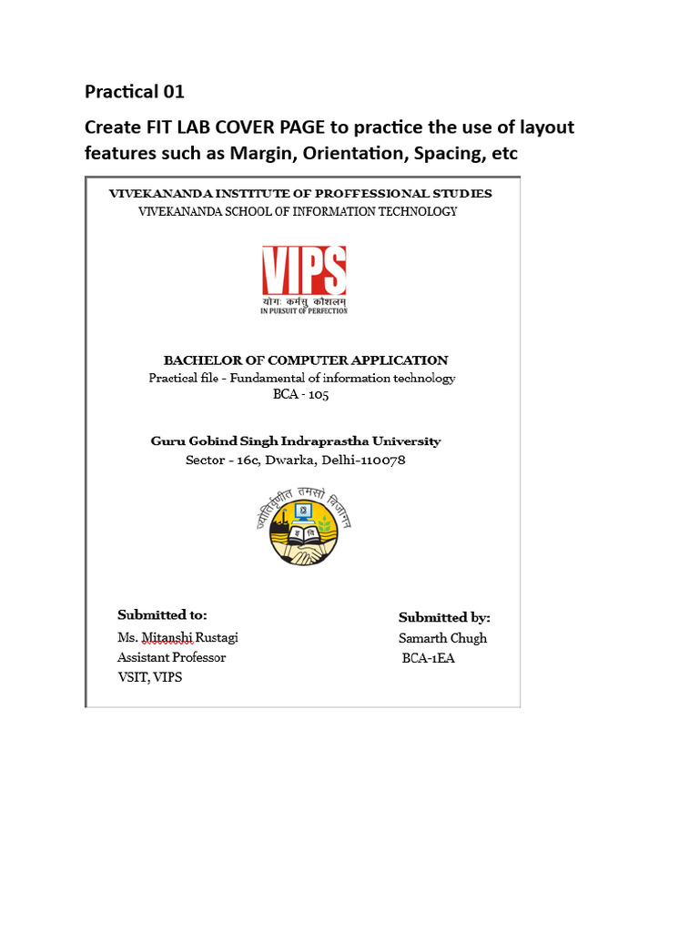 Fundamental of Information technology file for Indraprastha University ...