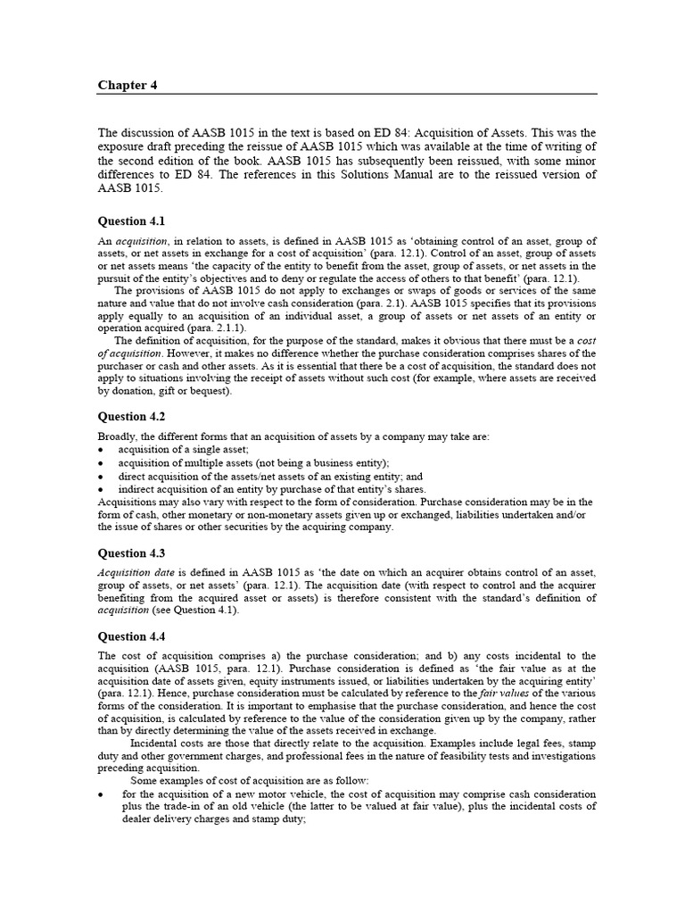 AASB 1015: Asset Acquisition Guide | PDF | Mergers And Acquisitions ...