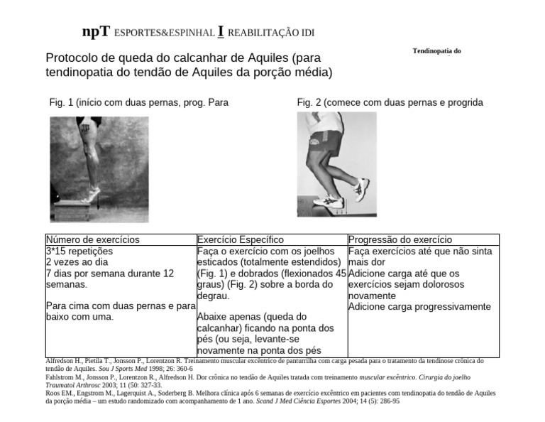 Protocolo Alfredson para Tendinopatia | PDF | Dor | Músculo