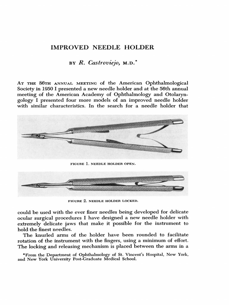 Improved Needle Holder - R Castroviejo | PDF