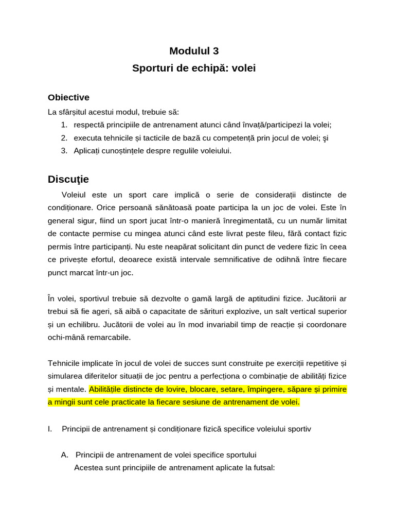 Echipa Sporturi Volei | PDF