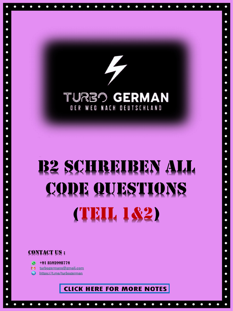 b2 Schreiben All Code Questions by Turbo | PDF