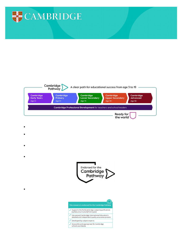 Cambridge Pathway Endorsed Resources Guide | PDF | Curriculum | Teachers