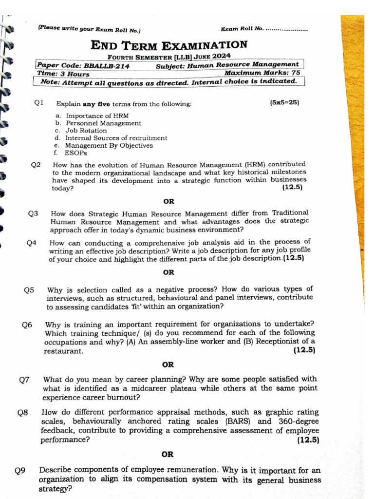 Pyq of HRM | PDF