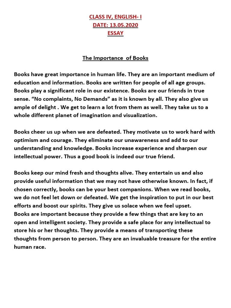 The Importance of Books in Life | PDF