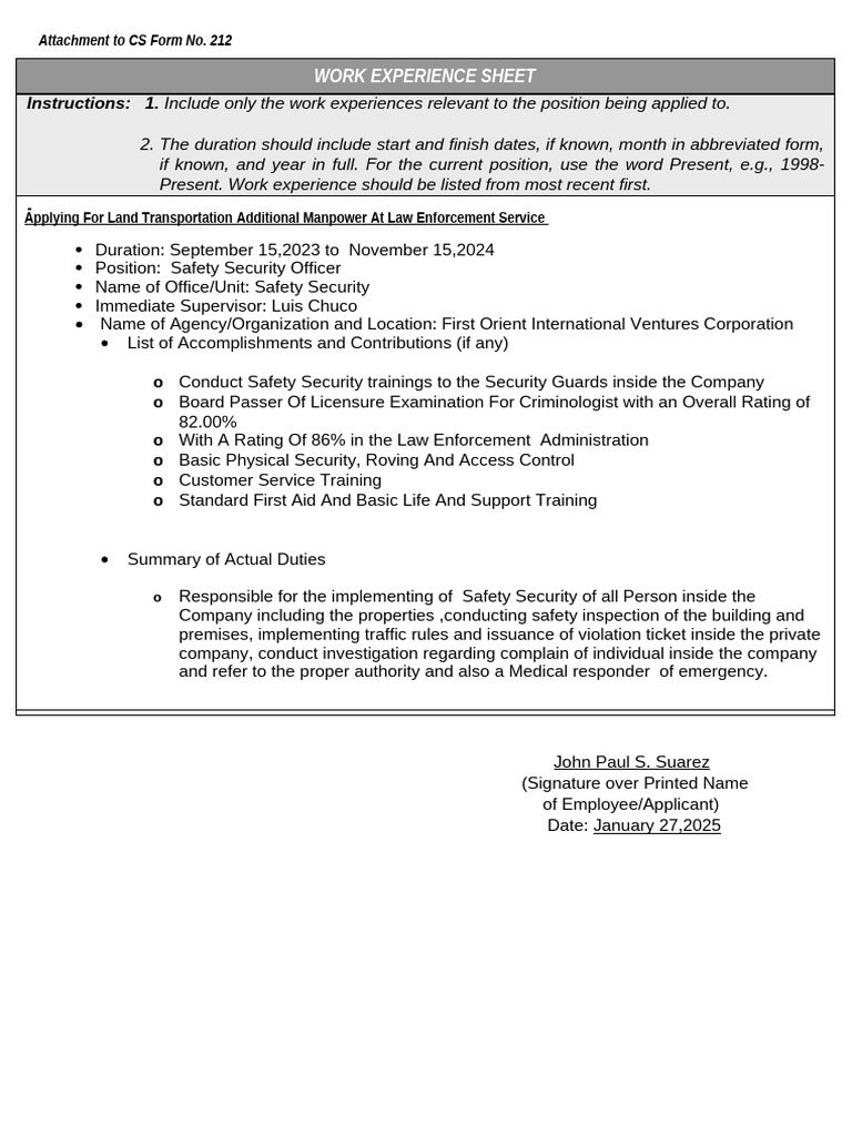 JP Work Sheet | PDF