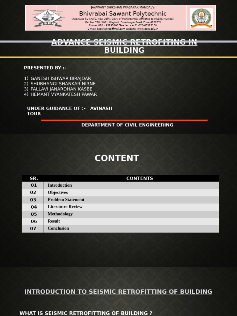 Advanced Seismic Retrofitting Techniques | PDF | Applied And ...