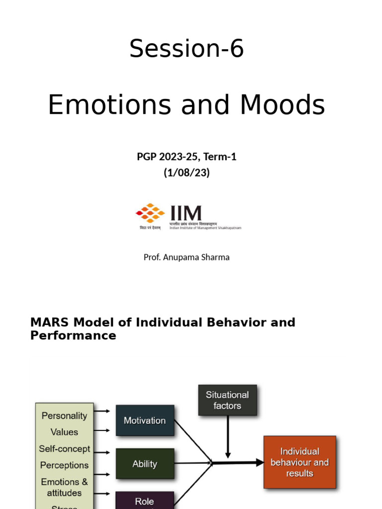 Session 6 Emotions Pdf Emotions Emotional Intelligence