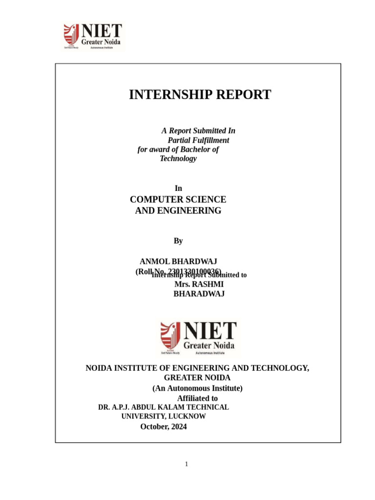 ANMOL_BHARDWAJ_INTERNSHIP_REPORT[1] | PDF | Python (Programming ...