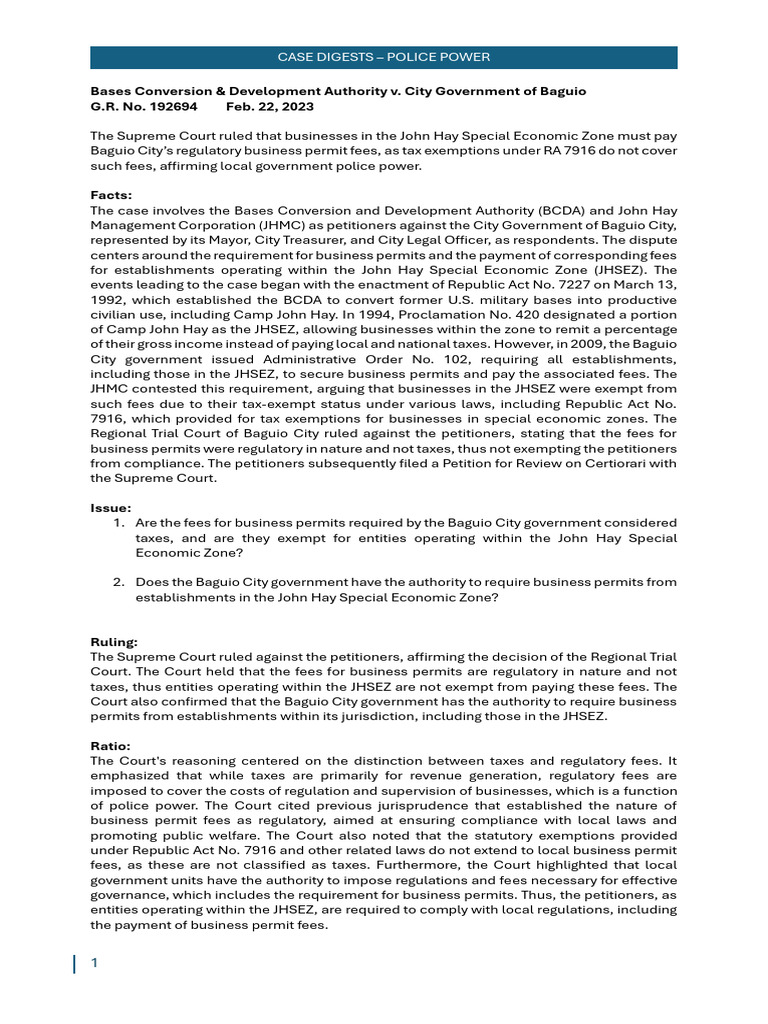 CDs - Police Power | PDF | Supreme Court Of The United States | Police ...