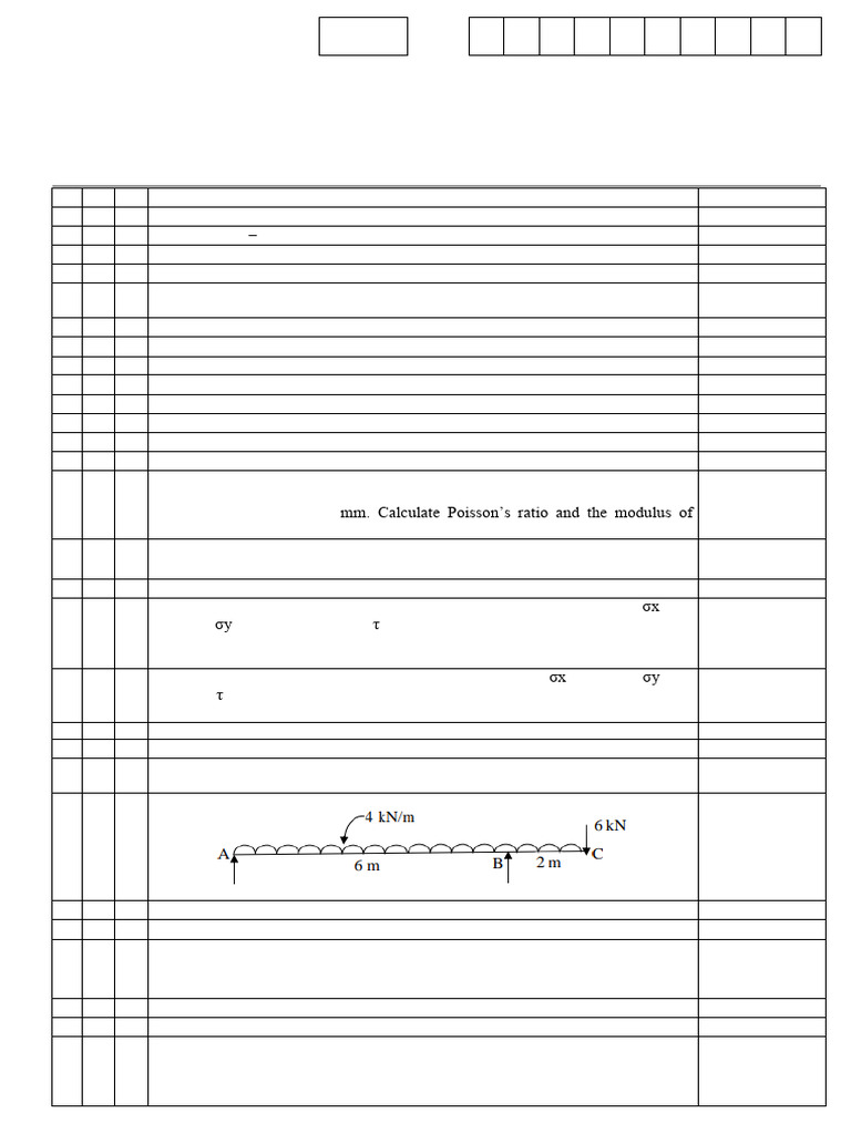 Strength of Materials Exam Model Paper | PDF | Bending | Beam (Structure)
