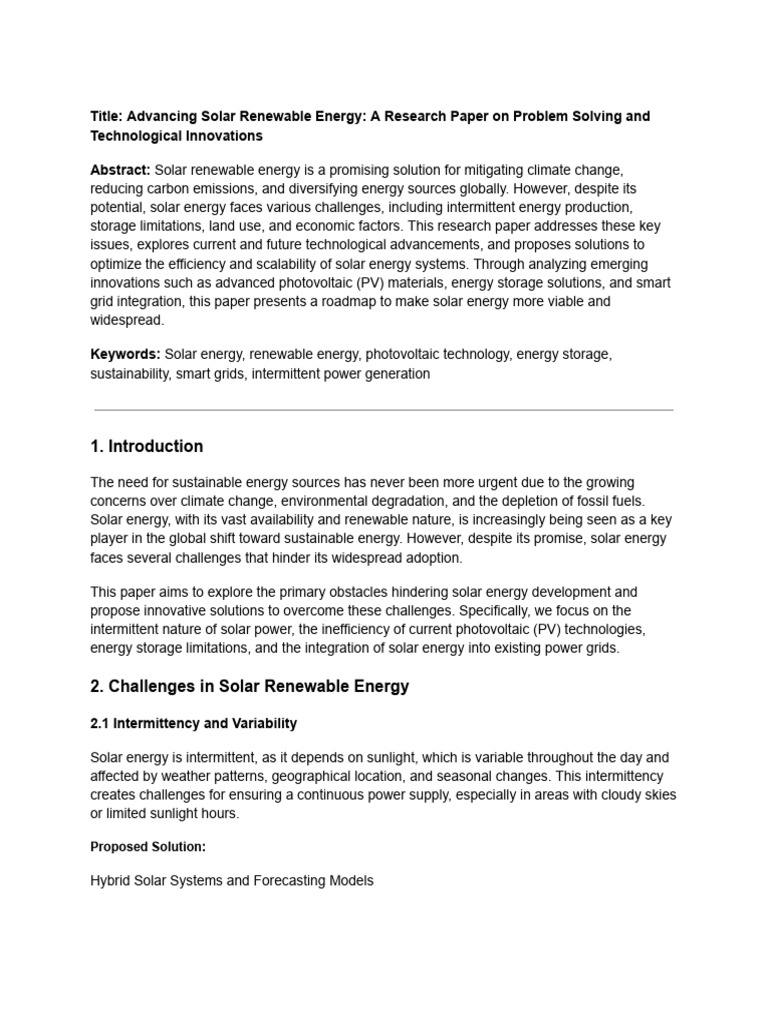 Advancing Solar Renewable Energy | PDF | Solar Power | Photovoltaics