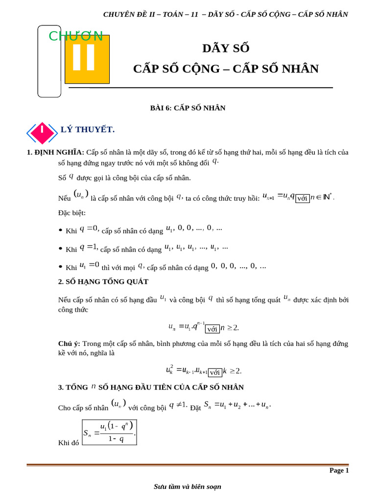 Toan-11 c2 b7.1 Cap-so-nhan Tu-luan Hdg | PDF