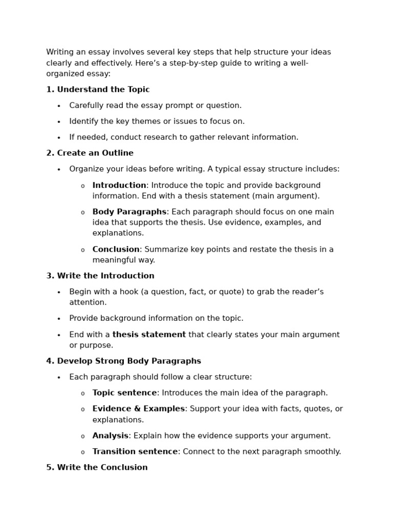 Step-by-Step Essay Writing Guide | PDF