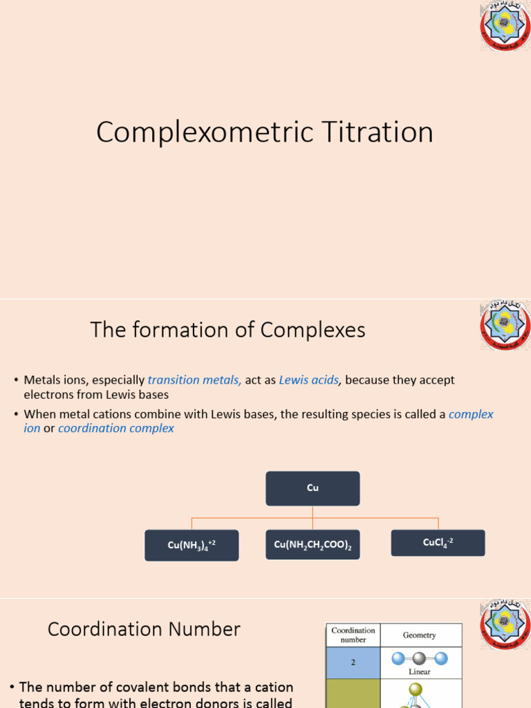 Complexometric Titration | PDF | Coordination Complex | Chelation