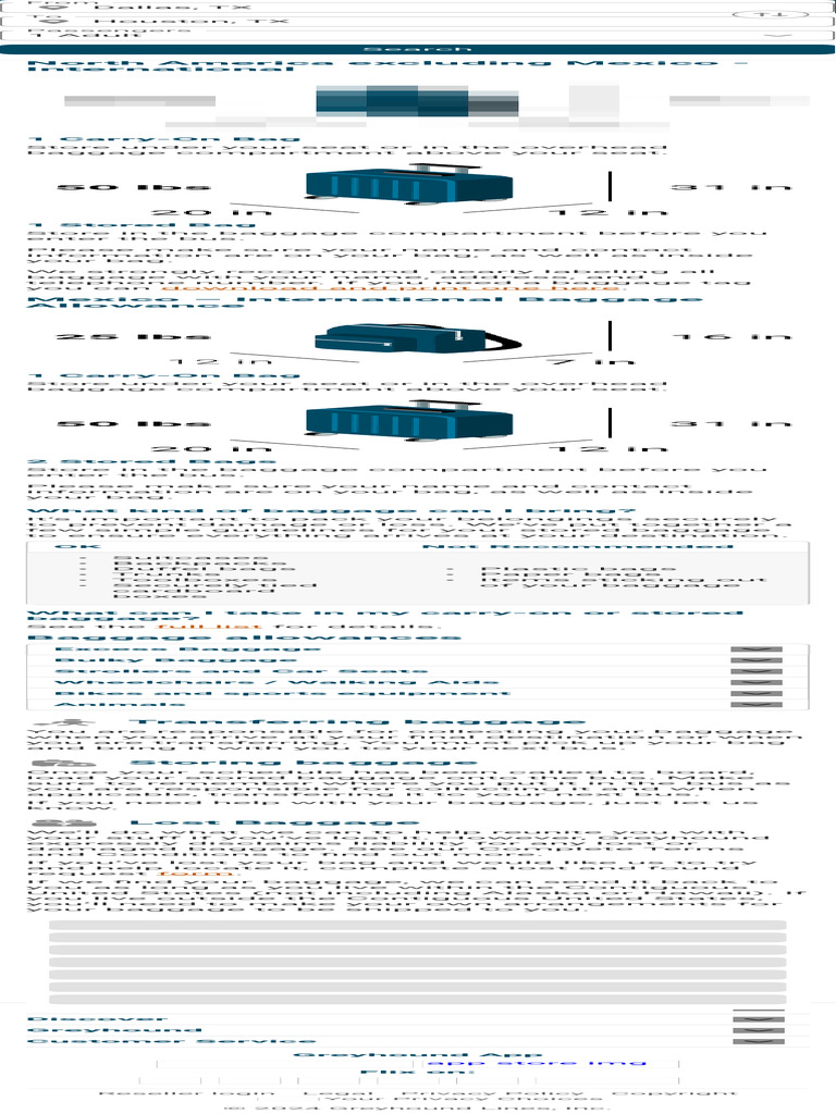 Greyhound Baggage Policies | PDF | Baggage