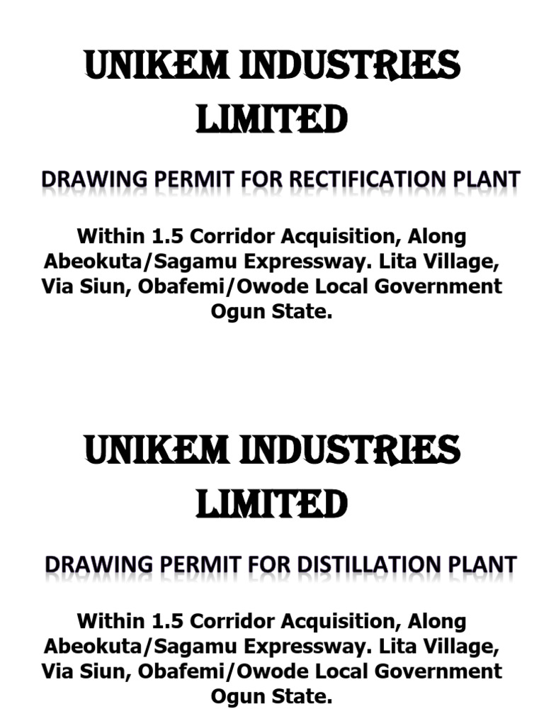 Unikem Industries Limited Permits Overview | PDF