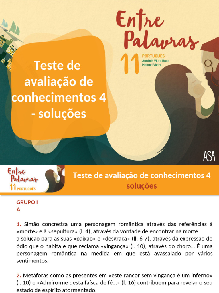 Soluções do Teste de Conhecimentos 4 | PDF