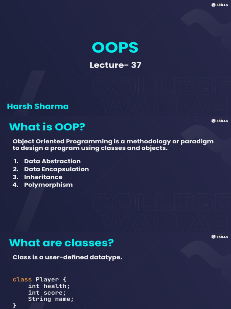 Object Oriented Programming 03 Class Notes DECODE DSA With C 2.0 ...