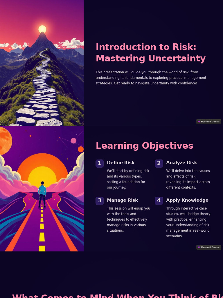 Introduction To Risk Mastering Uncertainty | PDF | Risk | Financial Risk