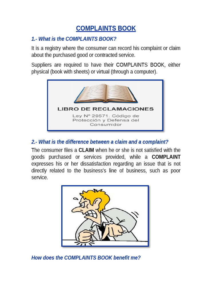 Complaints Book | PDF