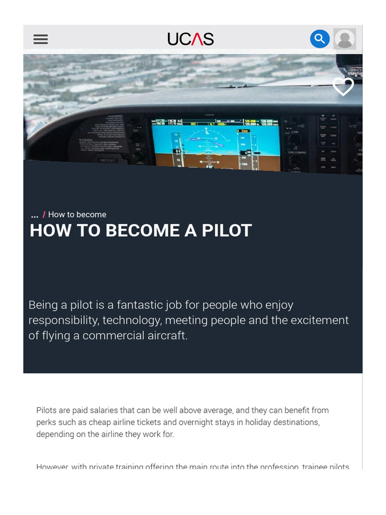 How to Become a Pilot | Undergraduate | UCAS | PDF | Air Traffic ...