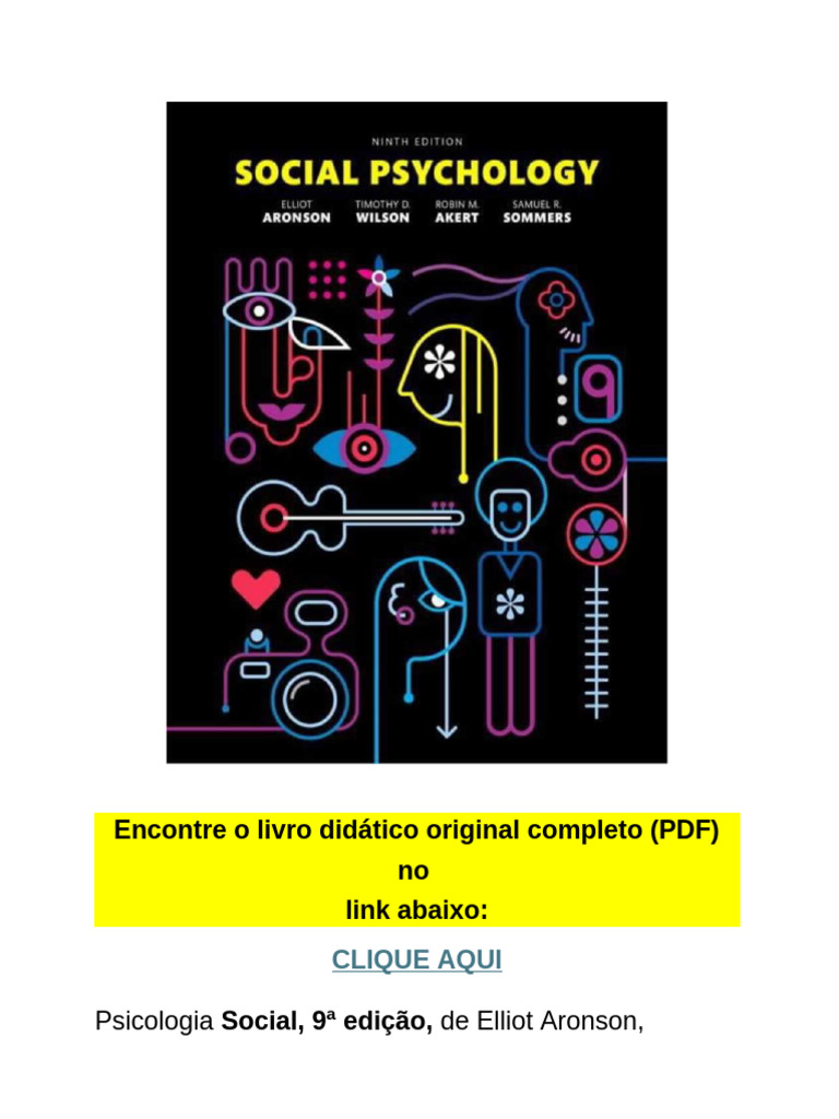 Psicologia Social: 9ª Edição PDF | PDF | Sociologia | Psicologia