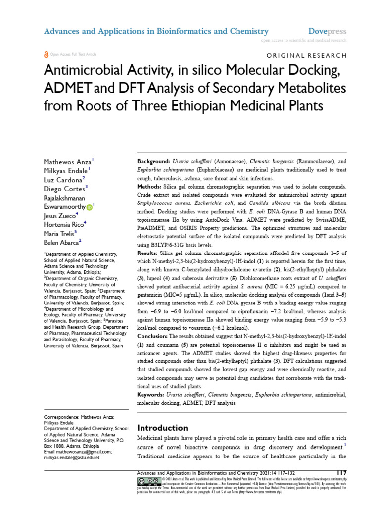 Medicinal Plant Metabolites Analysis | PDF | Docking (Molecular) | Proteins