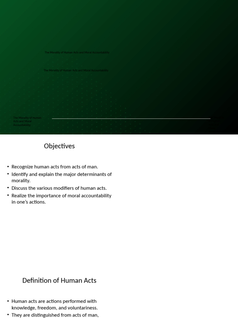 Understanding Human Acts and Morality | PDF