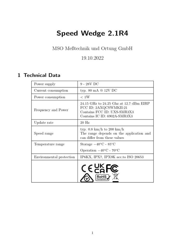 Speed Wedge MKII Technical Specifications | PDF | Power Supply ...
