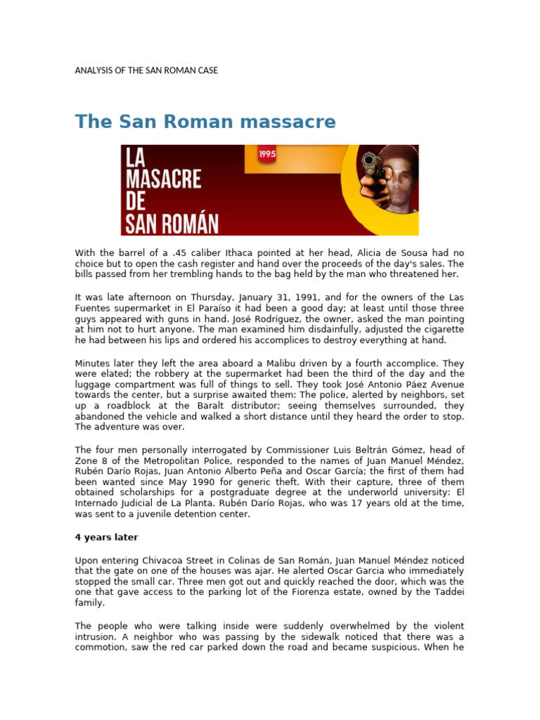 Analysis of The San Roman Case | PDF | Police | Crimes