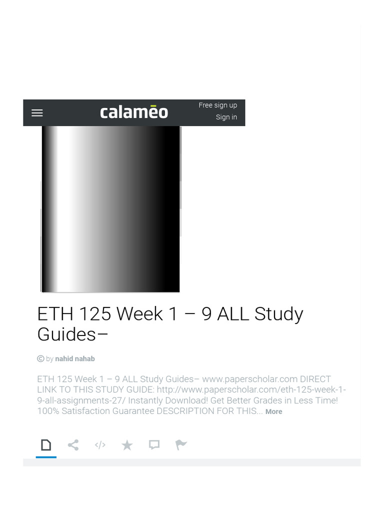 ETH 125 Complete Study Guides Download | PDF
