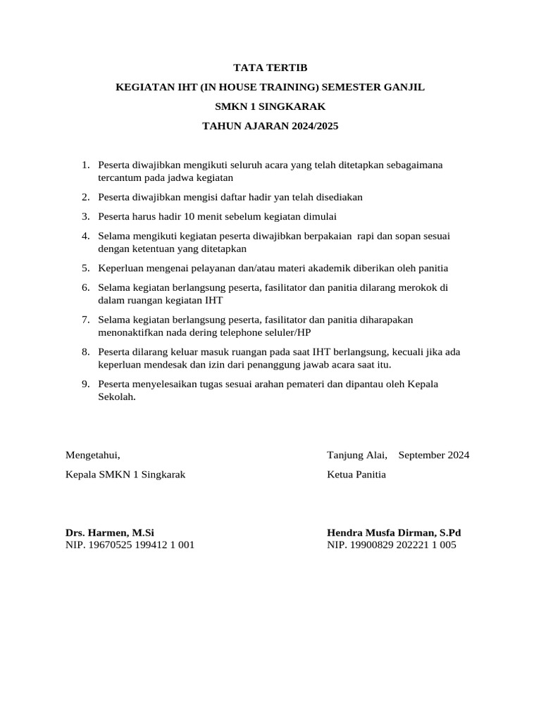 Tata Tertib Iht | PDF