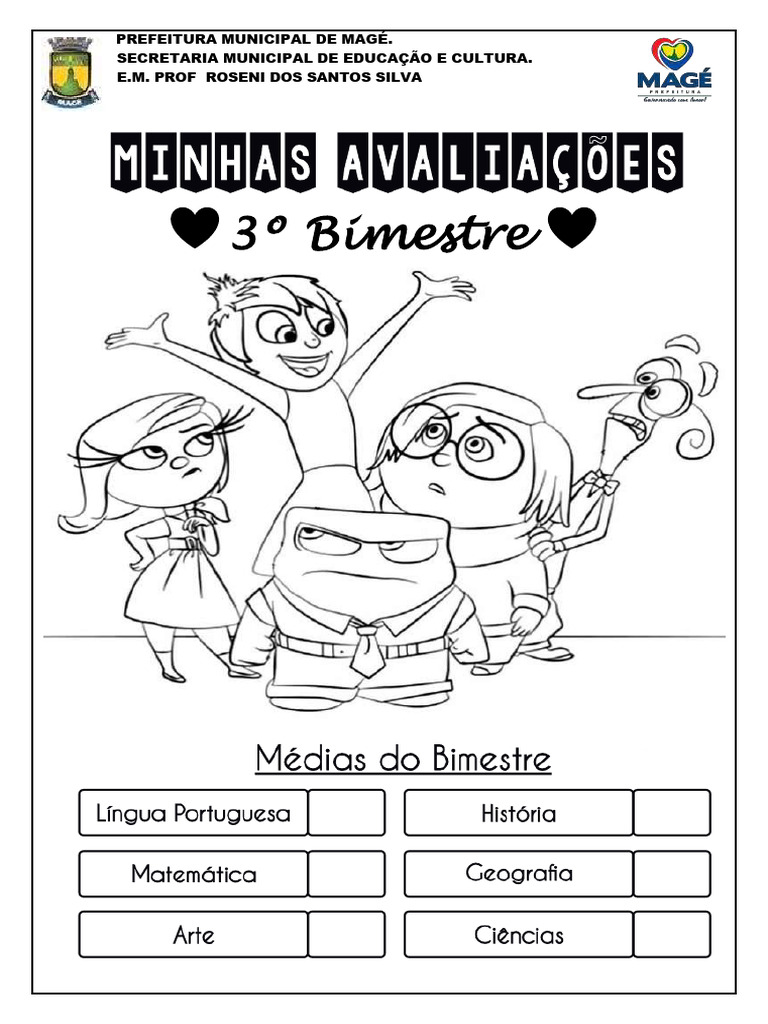 CAPA PROVA 3º BIMESTRE revisado | PDF