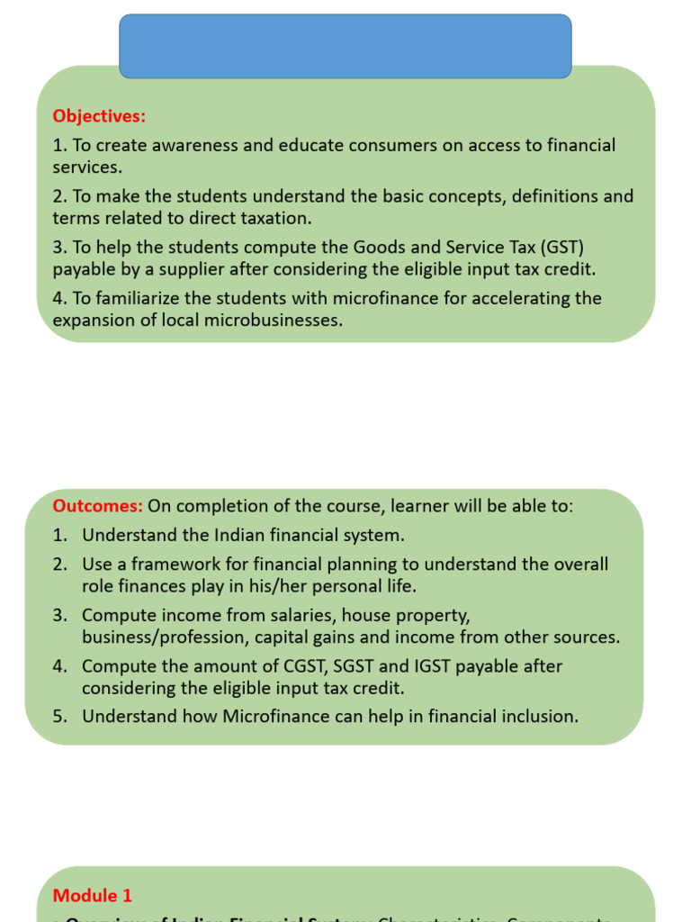 Financial Literacy and Management Course | PDF | Securities (Finance ...