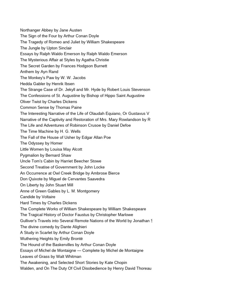 Free Classic Novels Collection PDF | PDF