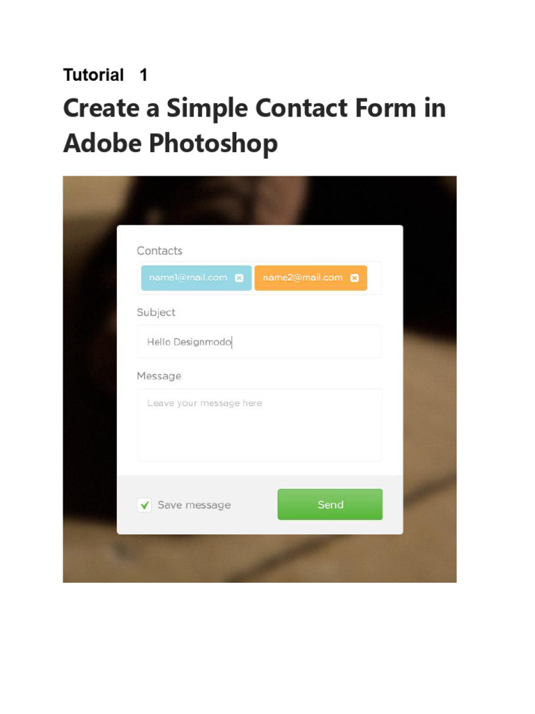 Design a Contact Form in Photoshop | PDF | Pixel | Adobe Photoshop