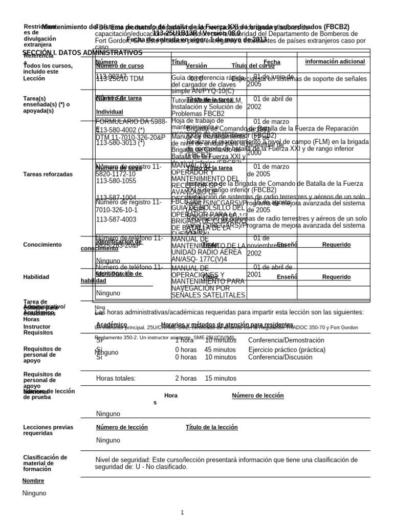 Mantenimiento FBCB2: Curso y Tareas | PDF | Tornillo | Diodo emisor de luz