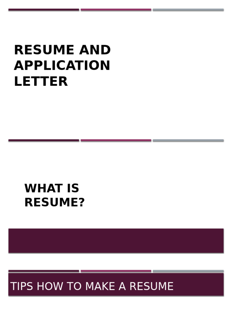 Resume and Application Letter Guide | PDF