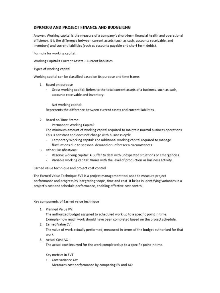 Dprm303 - Project Finance and Budgeting | PDF | Net Present Value | Expense