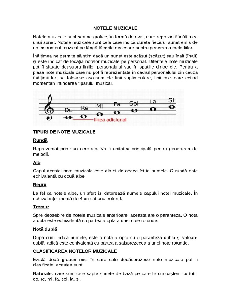 Notele Muzicale | PDF