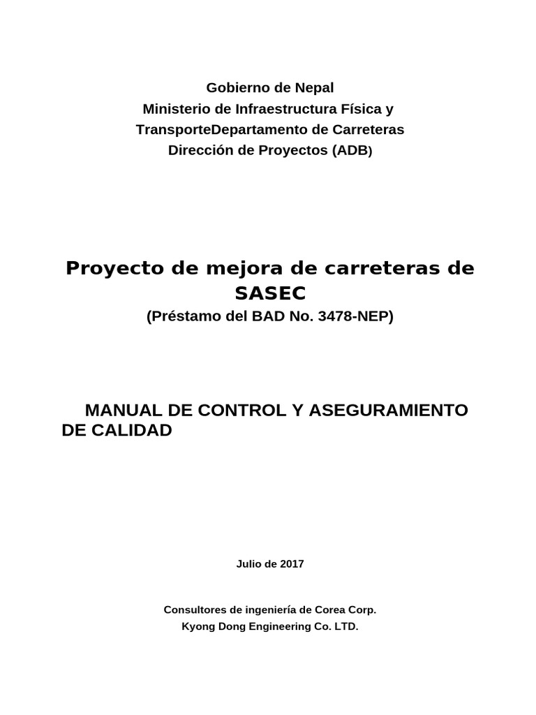 Manual de Control y Aseguramiento de Calidad | PDF | Calidad (comercial ...