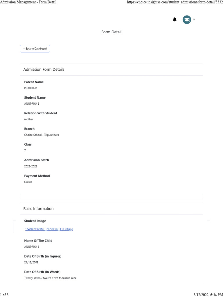 Choice Application Form | PDF