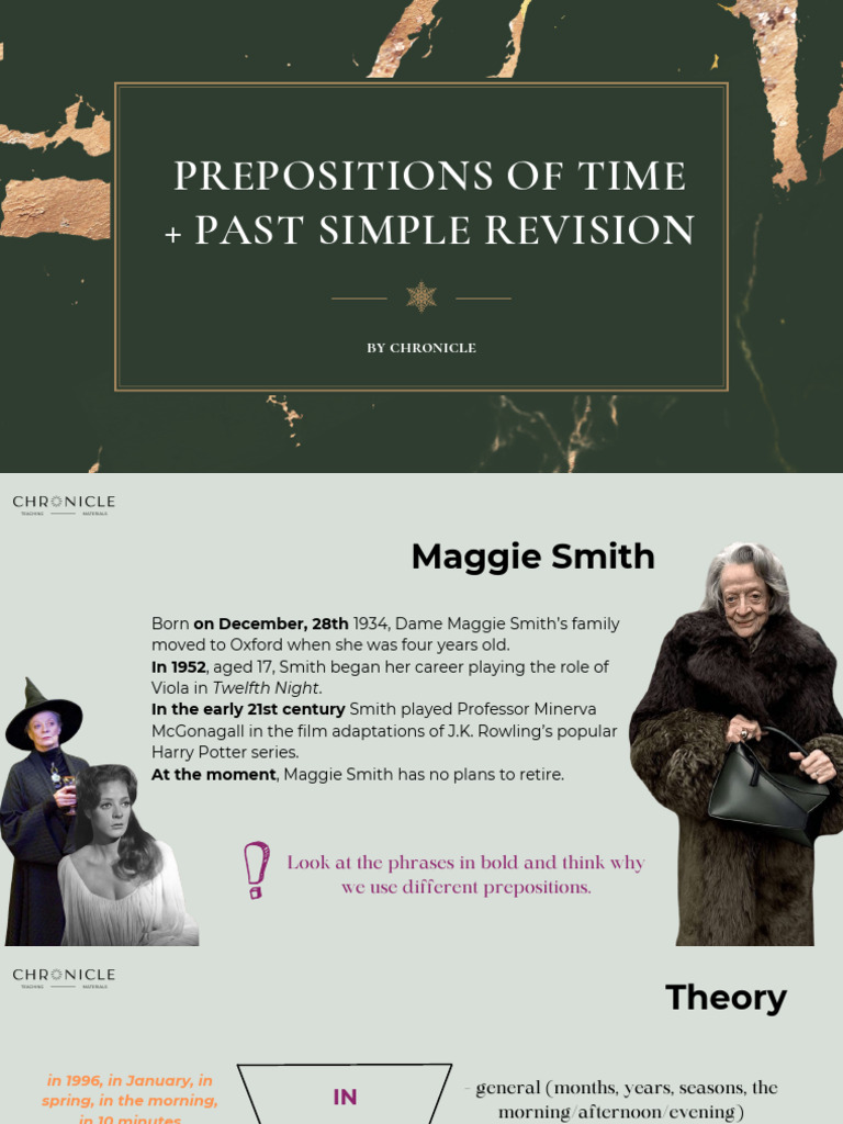 Prepositions of Time %2B Past Simple Revision | PDF | Syntax
