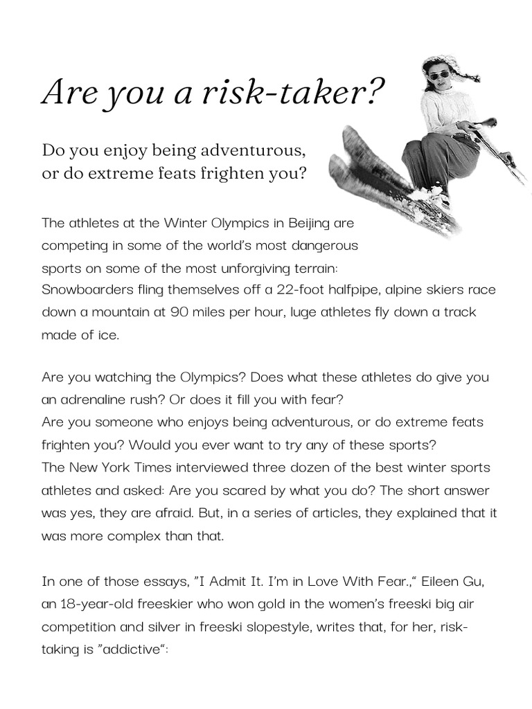 Are You A Risk Taker C1 | PDF
