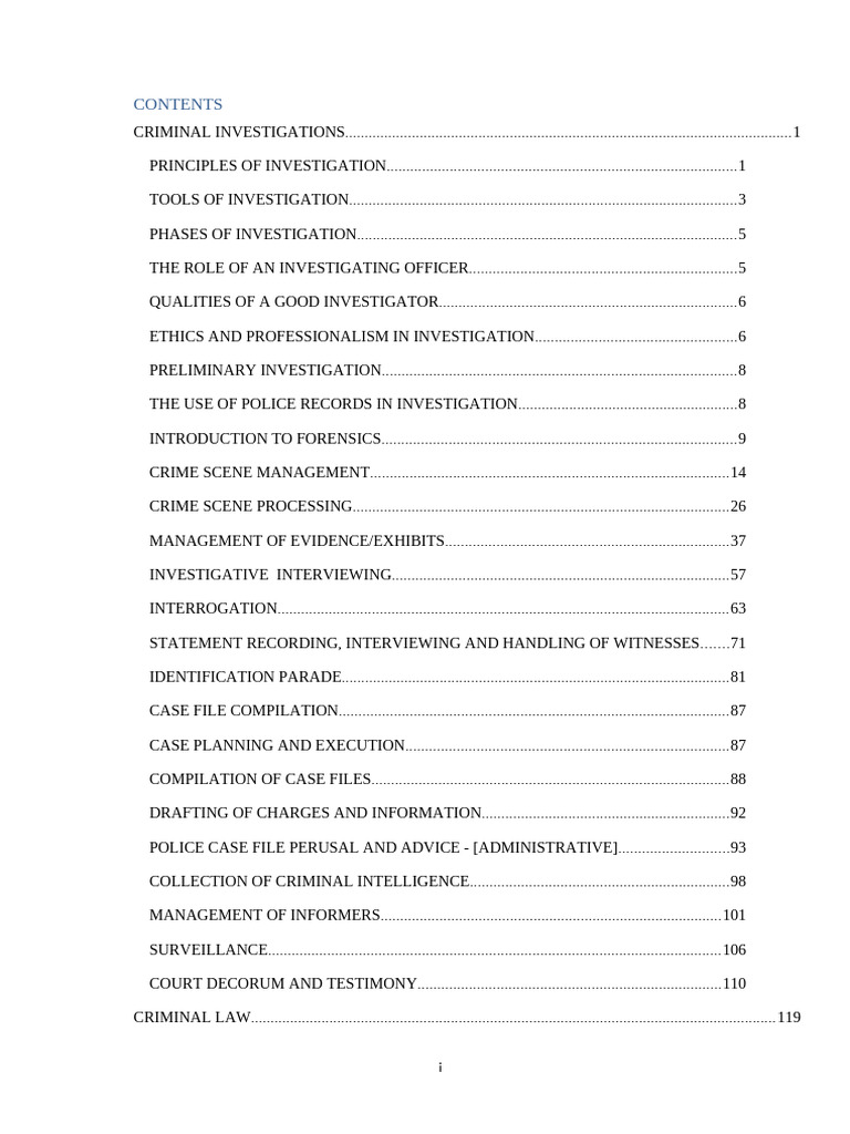Comprehensive Guide to Criminal Investigation | PDF | Crime Scene ...